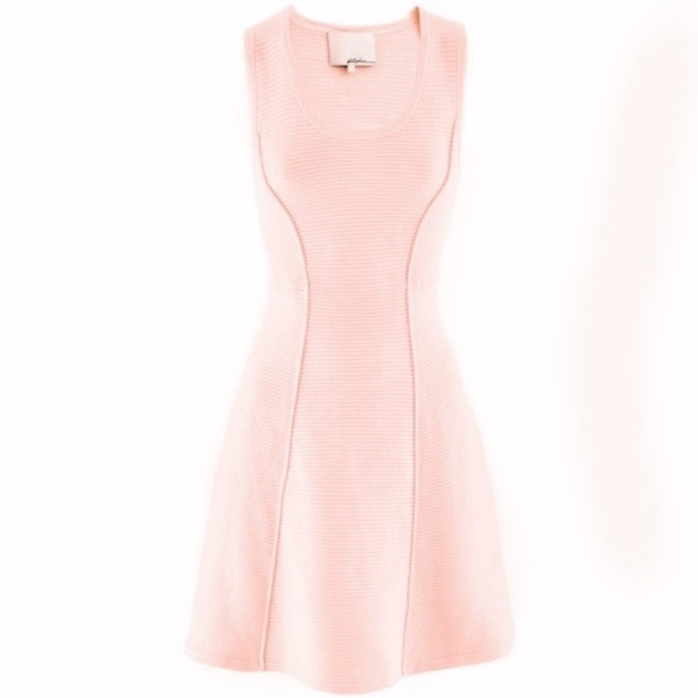 3.1 PHILLIP LIM| Light Pink Cotton Cashmere sleeveless Ribbed knit dress sz XS
